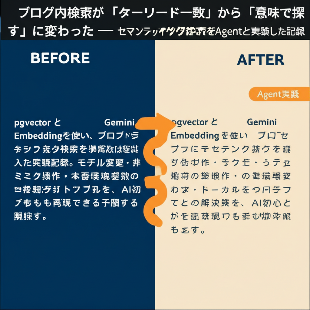 ブログ内検索が「キーワード一致」から「意味で探す」に変わった — セマンティック検索をAgentと実装した記録